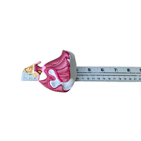 Disney Princess Aurora Sleeping Beauty Figure 4” Loose Pink Sparkle Glitter - Picture 7 of 8